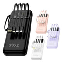 Carregador Power Bank Com 4 Cabo 10000mah Agold BTE-18